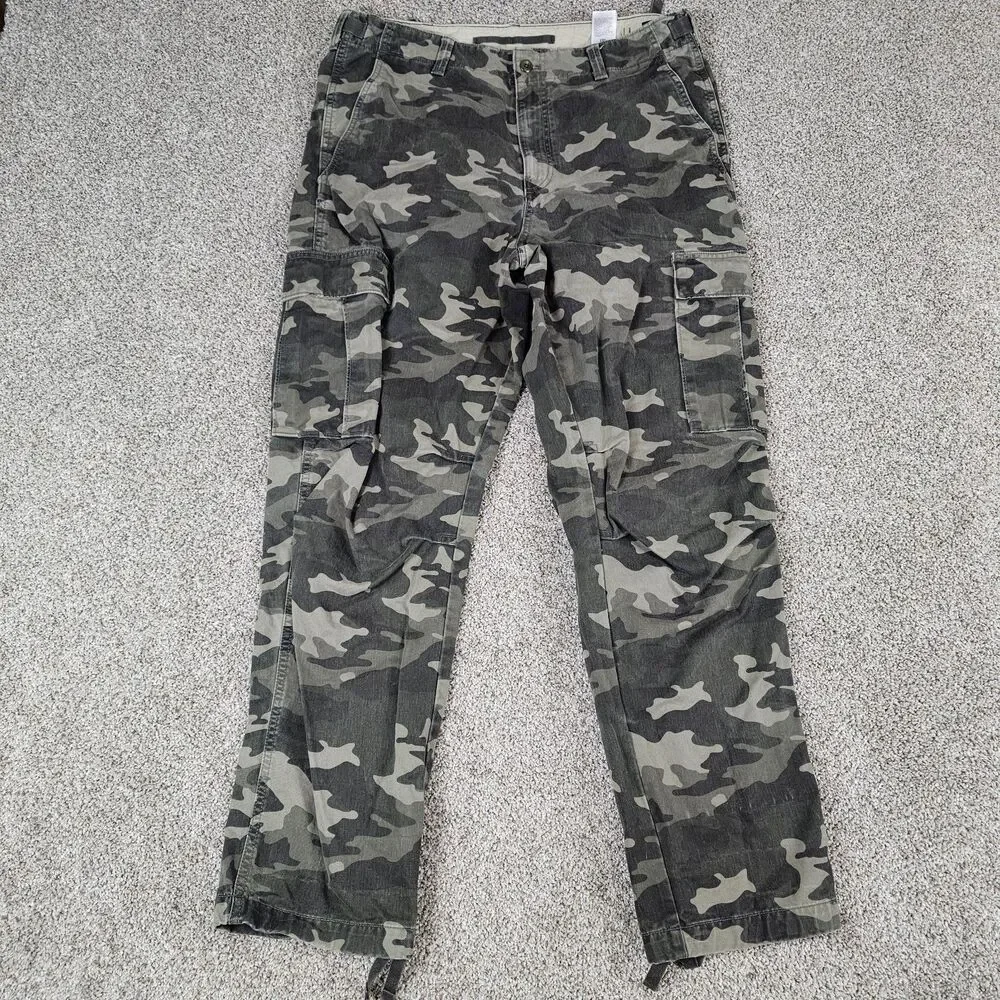 Banana Republic Cargo Pants Mens 36x32 Green Woodland Camo Military Utility M81